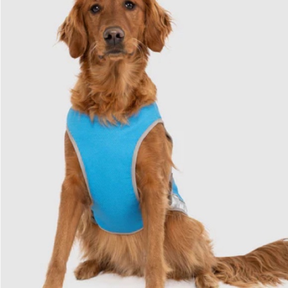 Canada Pooch Chill Seeker dog cooling vest NWT size 20 blue and gray - Picture 3 of 7